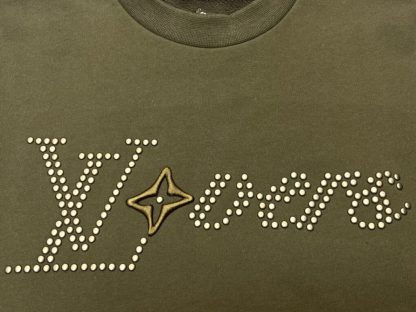 Replica Louis Vuitton Men's Cotton Signature Crewneck Olive 1AFJHB #3607 - Image 2