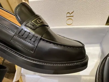 Replica Dior Boy Platform Loafer Women's Shoes Real Leather Shoes #3718 - Image 5