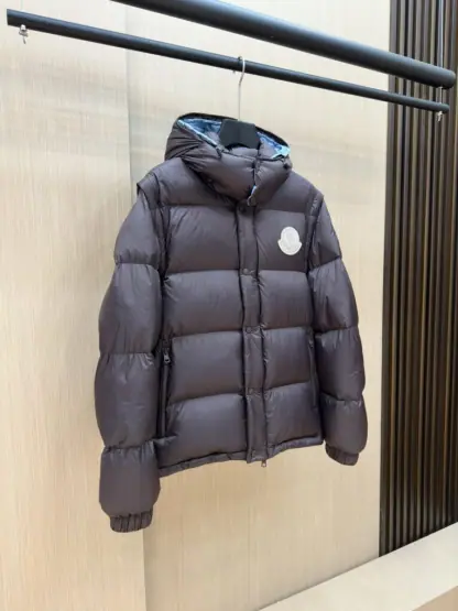 Replica Moncler Men's CYCLONE 2-IN-1 DOWN JACKET DARK BROWN 2024 #3747 - Image 4