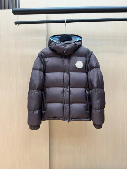Replica Moncler Men's CYCLONE 2-IN-1 DOWN JACKET DARK BROWN 2024 #3747 - Image 5