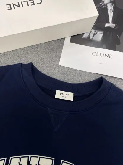Replica Women's Oversized Celine Sweatshirt in Cotton Fleece #3600 - Image 12