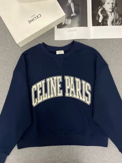 Replica Women's Oversized Celine Sweatshirt in Cotton Fleece #3600 - Image 3