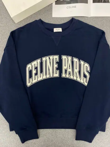 Replica Women's Oversized Celine Sweatshirt in Cotton Fleece #3600 - Image 6