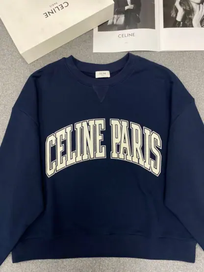 Replica Women's Oversized Celine Sweatshirt in Cotton Fleece #3600 - Image 9
