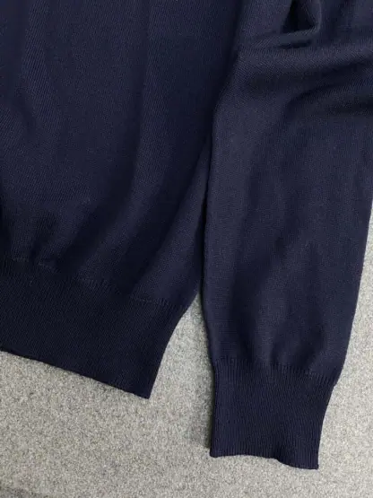 Replica Miu Miu Wool knit polo shirt Navy Blue For Women #3602 - Image 4