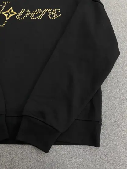 Replica Vip Quality Louis Vuitton Men's Cotton Signature Crewneck Sweatshirt Black 1AFVAQ #3736 - Image 7