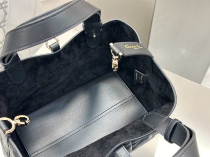Replica Small Dior Toujours Bag Black Macrocannage Calfskin #3619 - Image 9