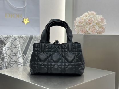 Replica Small Dior Toujours Bag Black Macrocannage Calfskin #3619 - Image 8