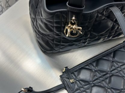 Replica Small Dior Toujours Bag Black Macrocannage Calfskin #3619 - Image 18