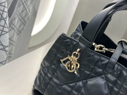 Replica Small Dior Toujours Bag Black Macrocannage Calfskin #3619 - Image 14