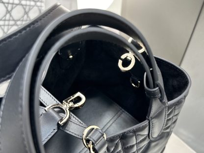 Replica Small Dior Toujours Bag Black Macrocannage Calfskin #3619 - Image 13