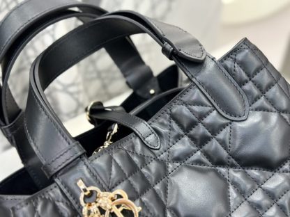 Replica Small Dior Toujours Bag Black Macrocannage Calfskin #3619 - Image 12