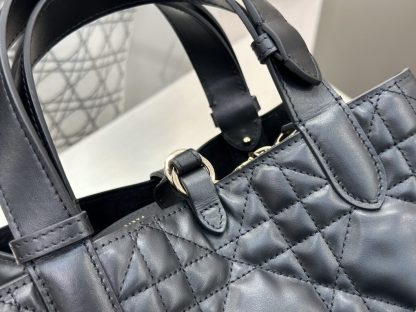 Replica Small Dior Toujours Bag Black Macrocannage Calfskin #3619 - Image 10
