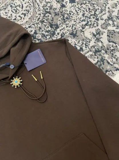 Replica Louis Vuitton Men's Embellished Cotton Hoodie 1AFWVV #3606 - Image 4