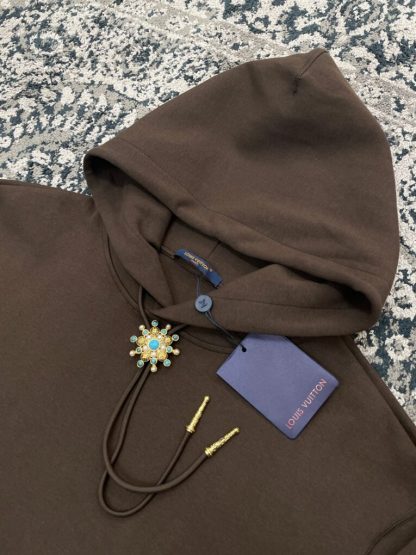 Replica Louis Vuitton Men's Embellished Cotton Hoodie 1AFWVV #3606 - Image 5