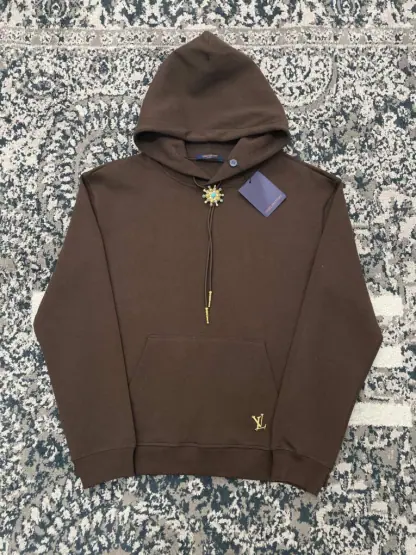 Replica Louis Vuitton Men's Embellished Cotton Hoodie 1AFWVV #3606 - Image 6