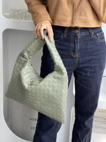 Replica Bottega Veneta Small Hop Travertine Shoulder Bag Calf Leather #3698 - Image 5