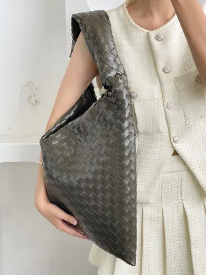 Replica Bottega Veneta Large Hop Kaki Shoulder Bag #3685 - Image 4
