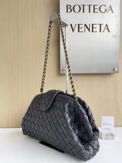 Replica Bottega Veneta Teen Lauren 1980 With Chain Bag Black #3711 - Image 8