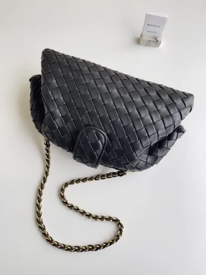 Replica Bottega Veneta Teen Lauren 1980 With Chain Bag Black #3711 - Image 9