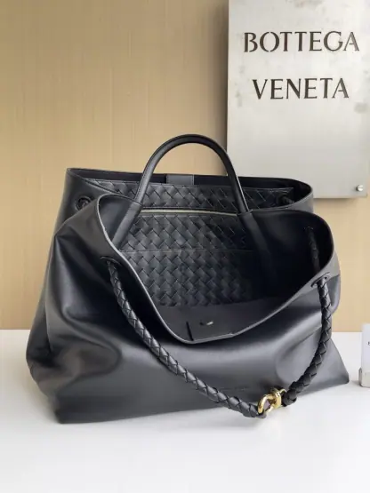 Replica Bottega Veneta Large Andiamo Tote Bag Black #3635 - Image 7