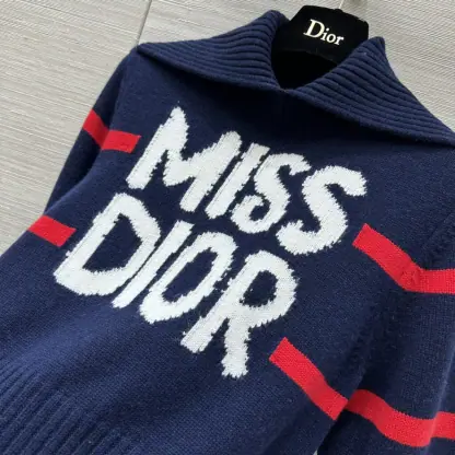 Replica Dior DiorAlps Mock Neck Sweater Women's Miss Dior white Knit #3721 - Image 17