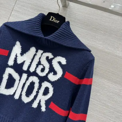 Replica Dior DiorAlps Mock Neck Sweater Women's Miss Dior white Knit #3721 - Image 12