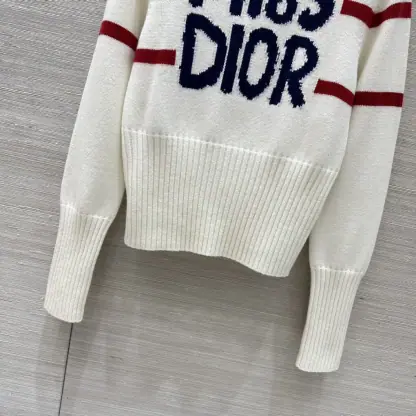 Replica Dior DiorAlps Mock Neck Sweater Women's Miss Dior white Knit #3721 - Image 5