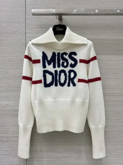 Replica Dior DiorAlps Mock Neck Sweater Women's Miss Dior white Knit #3721