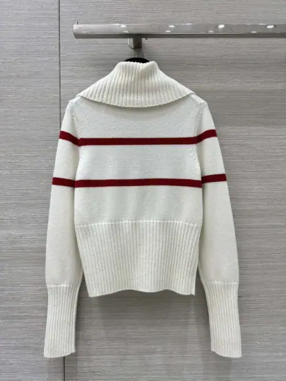Replica Dior DiorAlps Mock Neck Sweater Women's Miss Dior white Knit #3721 - Image 2