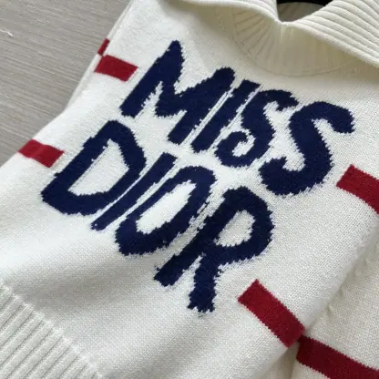 Replica Dior DiorAlps Mock Neck Sweater Women's Miss Dior white Knit #3721 - Image 9