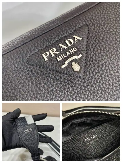 Replica Prada Medium leather bag Black Shoulder bag #3810 - Image 3