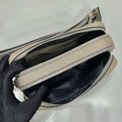Replica Prada Medium leather bag Clay Grey Shoulder bag #3808 - Image 5