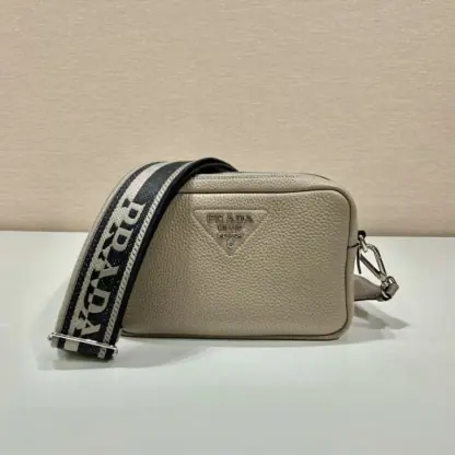 Replica Prada Medium leather bag Clay Grey Shoulder bag #3808 - Image 4