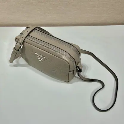 Replica Prada Medium leather bag Clay Grey Shoulder bag #3808 - Image 9