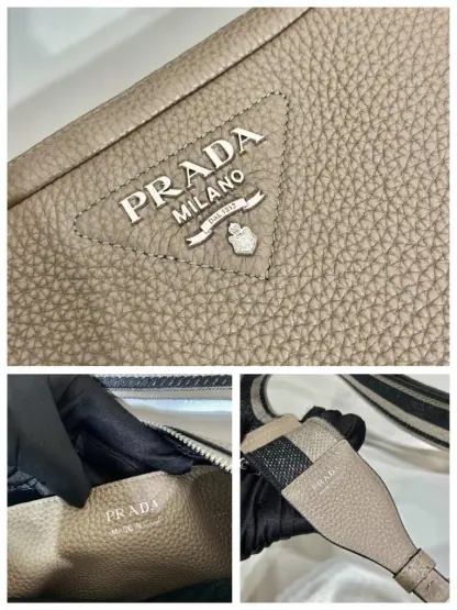 Replica Prada Medium leather bag Clay Grey Shoulder bag #3808 - Image 2