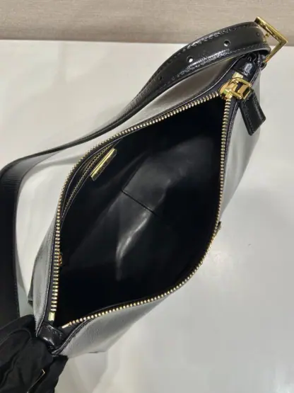 Replica Prada Aimée medium naplak leather shoulder bag Black #3813 - Image 4
