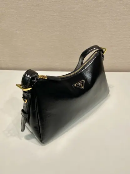Replica Prada Aimée medium naplak leather shoulder bag Black #3813 - Image 5