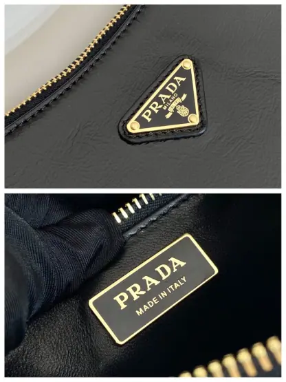 Replica Prada Aimée medium naplak leather shoulder bag Black #3813 - Image 8