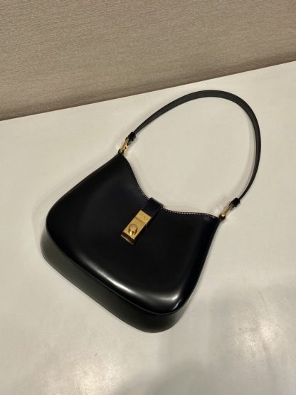 Replica Prada Cleo brushed leather shoulder bag Black #3811 - Image 8