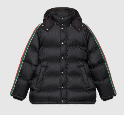 Replica GUCCI MEN'S GG NYLON JACQUARD JACKET WITH WEB 715519 #3833