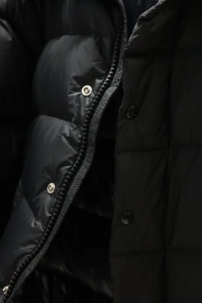 REPLICA MONCLER MEN'S VEZERE FLANNEL SHORT DOWN JACKET BLACK #3761 - Image 4