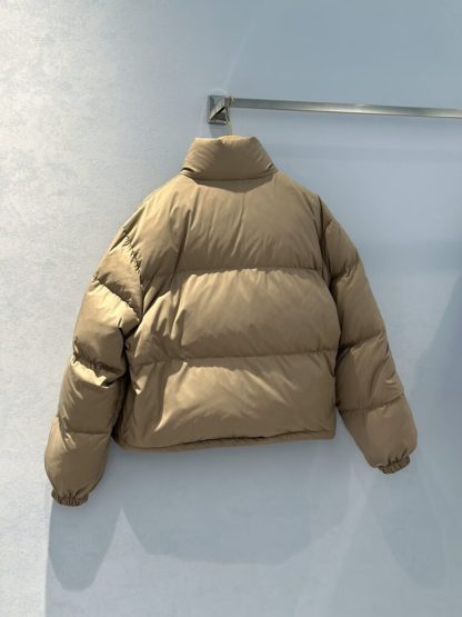 Replica Miu Miu Technical pongé cropped down jacket Outwear Coat Clay Grey #3872 - Image 4
