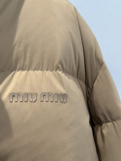 Replica Miu Miu Technical pongé cropped down jacket Outwear Coat Clay Grey #3872 - Image 7