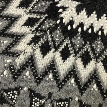 Replica Louis Vuitton Embellished Wool-Cashmere Blend Pullover Cardigan #3903 - Image 11