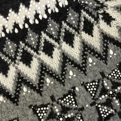 Replica Louis Vuitton Embellished Wool-Cashmere Blend Pullover Cardigan #3903 - Image 15