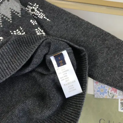 Replica Louis Vuitton Embellished Wool-Cashmere Blend Pullover Cardigan #3903 - Image 5