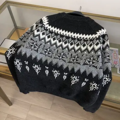 Replica Louis Vuitton Embellished Wool-Cashmere Blend Pullover Cardigan #3903 - Image 6