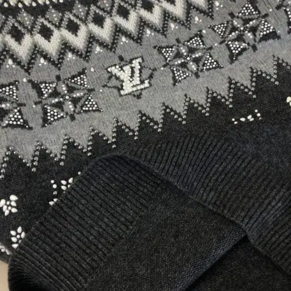 Replica Louis Vuitton Embellished Wool-Cashmere Blend Pullover Cardigan #3903 - Image 2