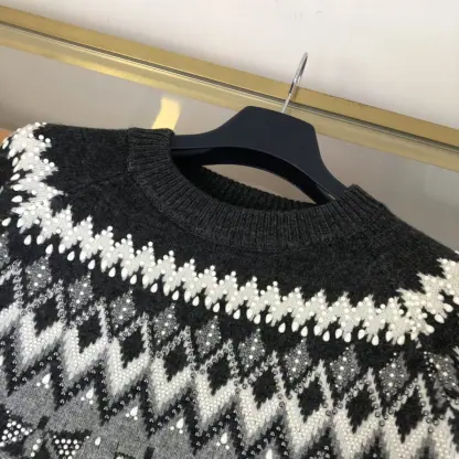 Replica Louis Vuitton Embellished Wool-Cashmere Blend Pullover Cardigan #3903 - Image 8